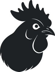 Stylized Rooster Head Silhouette Vector Illustration