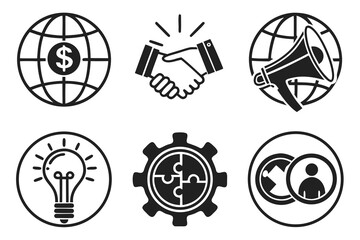 Global business and marketing icons