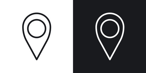 Map marker icon. Thin Linear Style Designs for web design and infographics