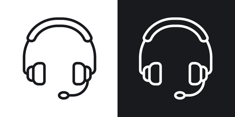 Headset icon. Thin Linear Style Designs for web design and infographics