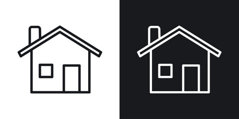 Home icon. Thin Linear Style Designs for web design and infographics