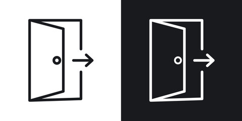 Exit icon. Thin Linear Style Designs for web design and infographics