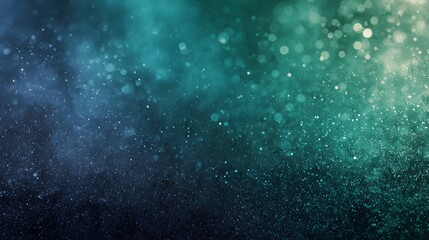 Fototapeta premium Teal and dark blue background with sparkling bokeh.