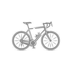 Naklejka premium Black and white bicycle illustration on a white background.