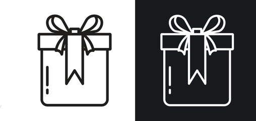 Present gift box icon. Thin Linear Style Designs for web design and infographics