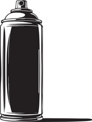 Black and White Spray Paint Can Vector Illustration