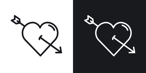 Heart with arrow icon. Thin Linear Style Designs for web design and infographics