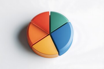 Fototapeta premium Vibrant pie chart segments visualize data analysis and business growth strategies
