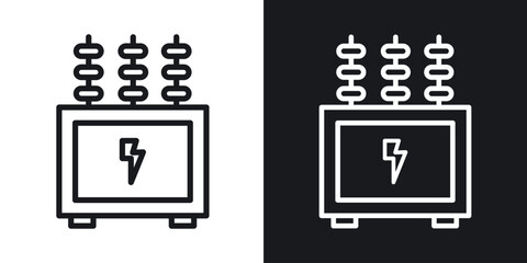 Transformer icon. Thin Linear Style Designs for web design and infographics