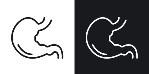 Stomach icon. Thin Linear Style Designs for web design and infographics