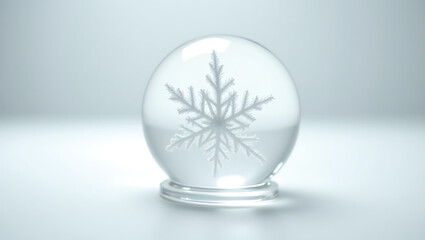 Minimalist Clean Snowflake Snow Globe Winter Season Decoration Illustration