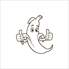 Vibrant banana illustration isolated on white background isolated on transparent background