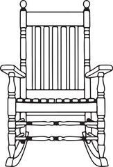 Thin line style chair in silhouette