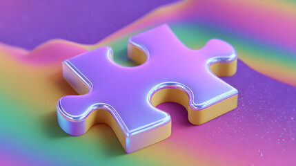 Fototapeta premium Futuristic puzzle design with missing piece