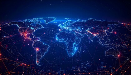 Obraz premium Global network map