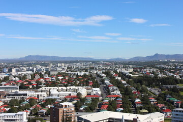 aerial view of the city of Reykjavik