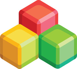 Abstract jelly cubes in vibrant colors