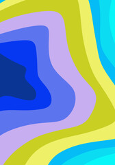 Colorful Abstract Organic Contour Shapes and Wavy Pattern Backgrounds 
