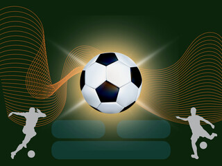 Obraz premium Creative Soccer Match Background with Abstract Patterns and Light Streaks