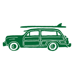 Retro car Icon green