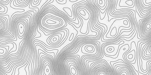 Abstract black and white topographic contour line pattern. Minimalist elevation map style background, perfect for geography, terrain, or scientific design concepts in modern graphic projects.