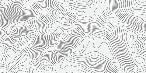 Abstract topographic contour map background with smooth grey elevation lines on white surface. Minimalist geographic pattern perfect for design, presentation, or architectural texture.