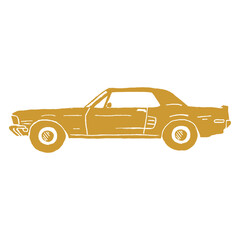 Retro car Icon gold_2