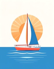 Sailing vessel at sunrise