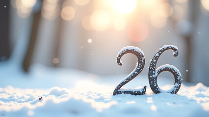 minimalist calendar design features numeral decorative cursive script subtle winter