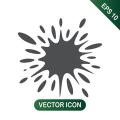 Ink Blot Splash Vector Icon