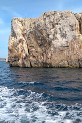 Naklejka premium a Croatian rocky island against the sea
