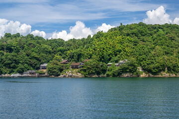 Fototapeta premium 琵琶湖八景 竹生島の風景