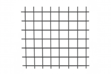 Metal grid creating geometric square pattern, transparent backdrop highlighting industrial texture for design applications