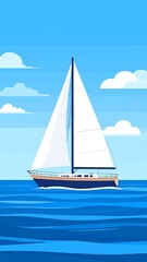 Sailing yacht on a bright day