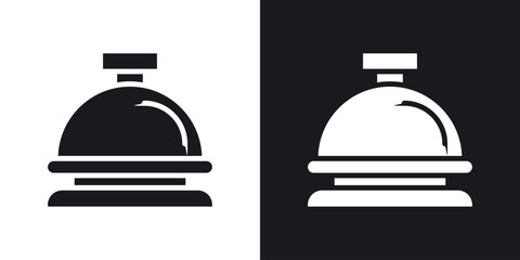 Reception bell icon in black and white glyph versions