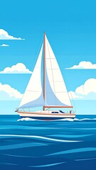 Sailing yacht on a placid sea