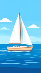 Sailing yacht on calm sea