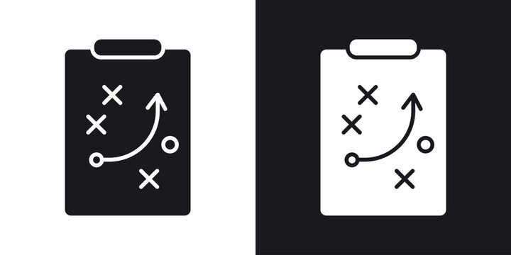 Tactics icon in black and white glyph versions