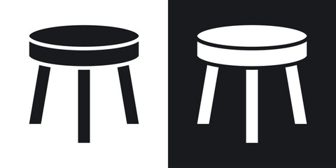 Stool icon in black and white glyph versions