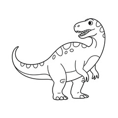 Obraz premium Simple line drawing of a friendly tyrannosaurus rex dinosaur
