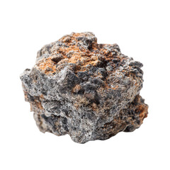 Scorched grain sample from storage pit. Isolated white background. Png format