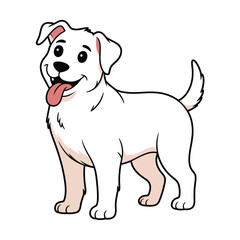Obraz premium Happy white puppy dog with tongue out
