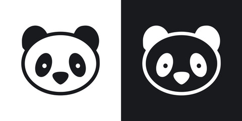 Panda icon in black and white glyph versions