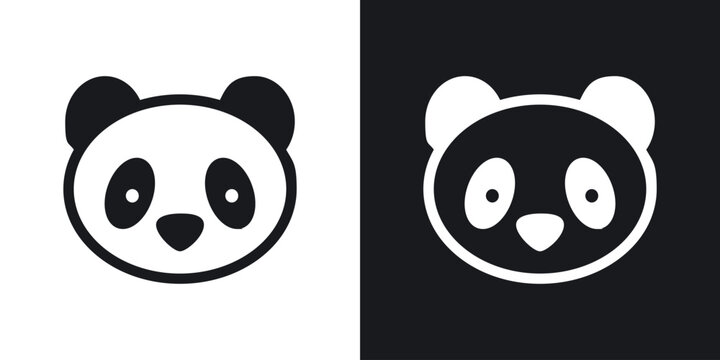 Panda icon in black and white glyph versions