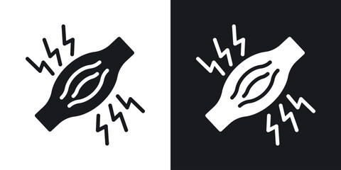 Myalgia icon in black and white glyph versions