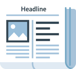 Flat illustration of a daily newspaper publication.
