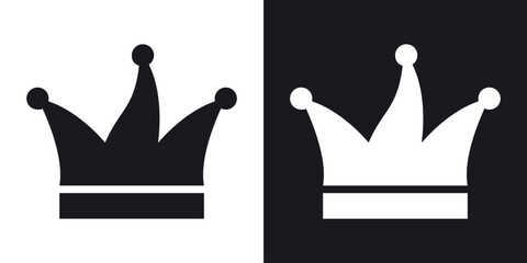 Joker hat icon in black and white glyph versions