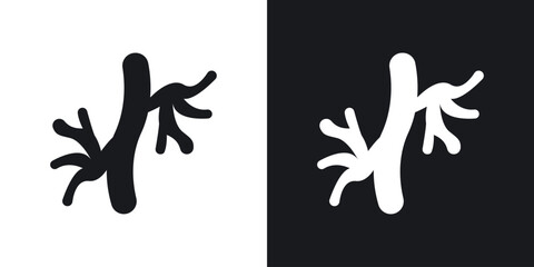 Human artery icon in black and white glyph versions