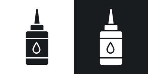 Obraz premium Glue bottle icon in black and white glyph versions