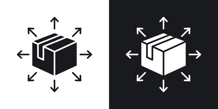 Distribution channel icon in black and white glyph versions
